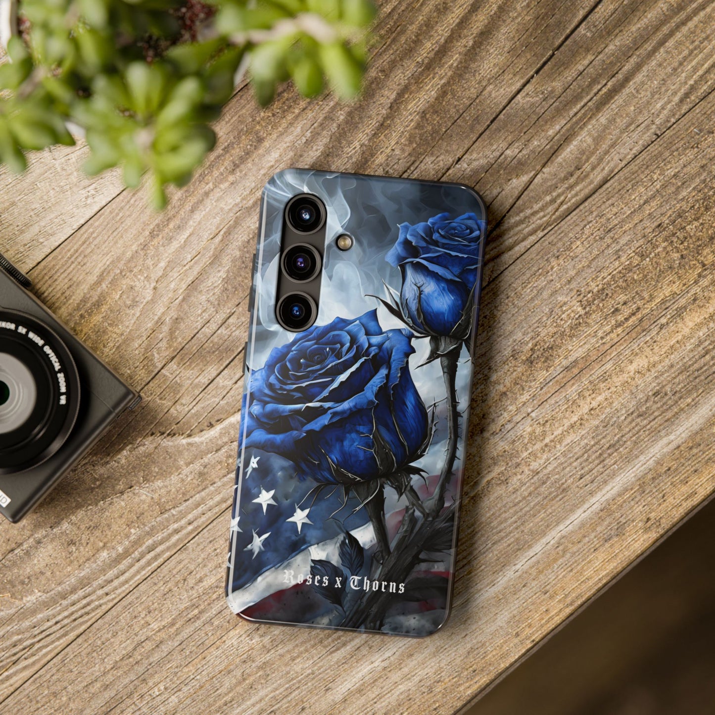 American Blue Roses x Thorns Phone Cases