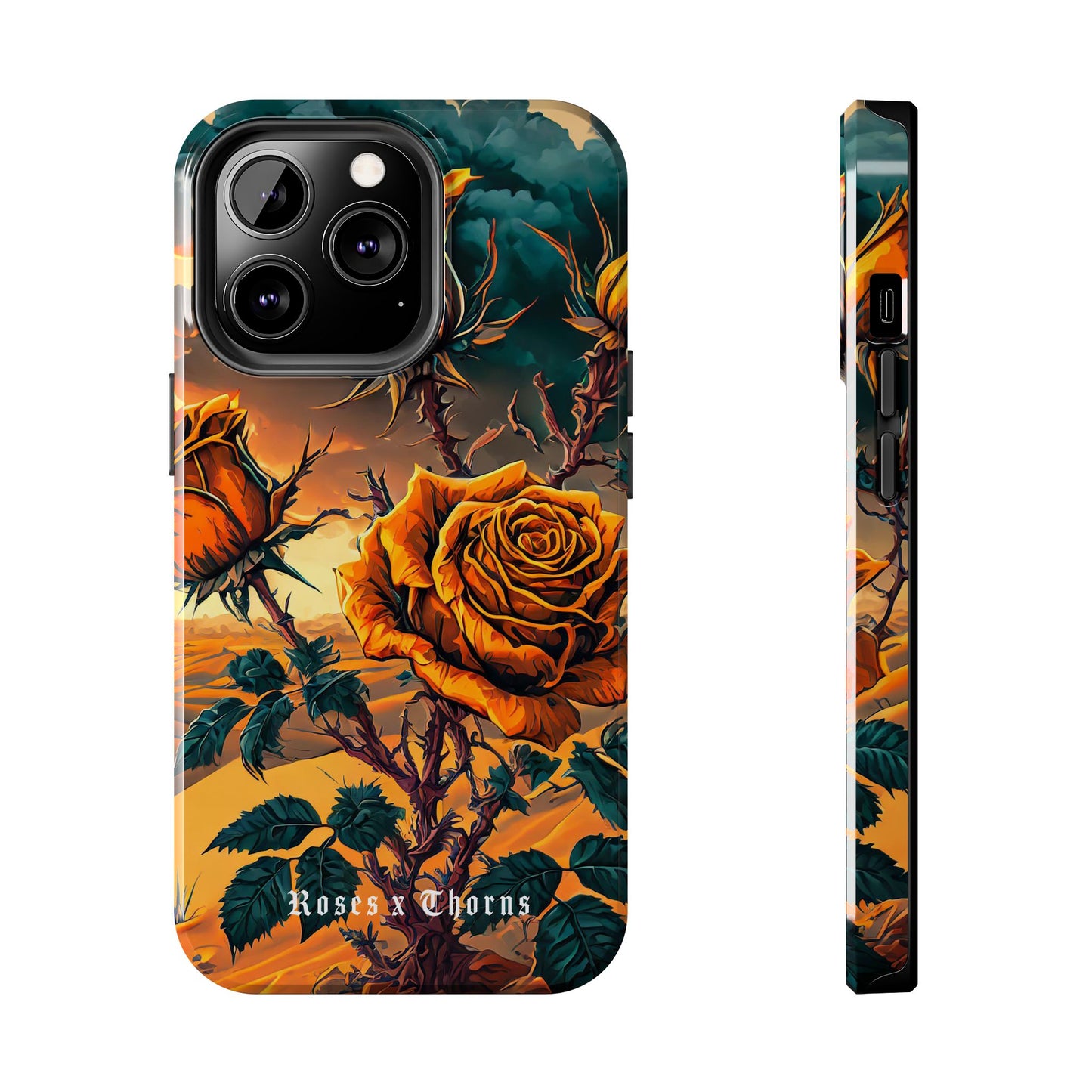 Orange Desert Roses x Thorns Phone Cases