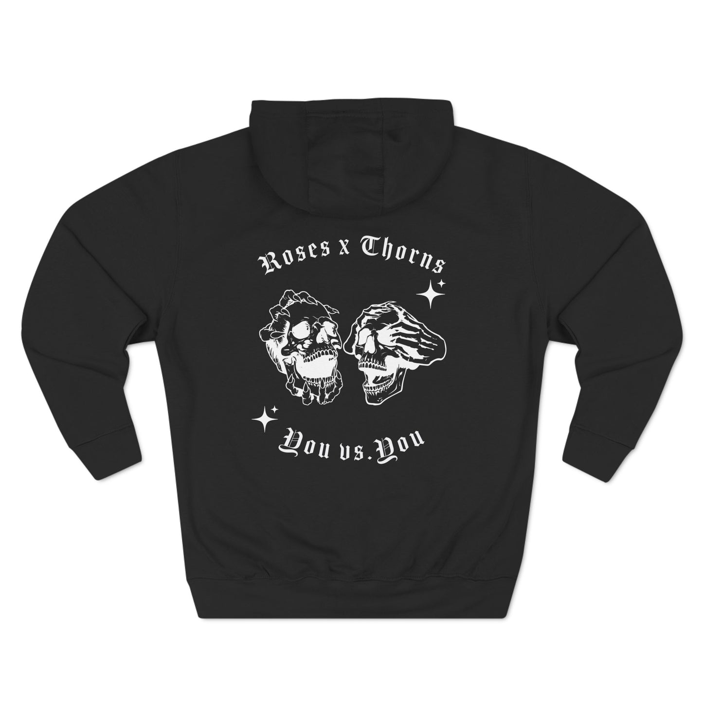 Twin Skulls Three-Panel Fleece Hoodie