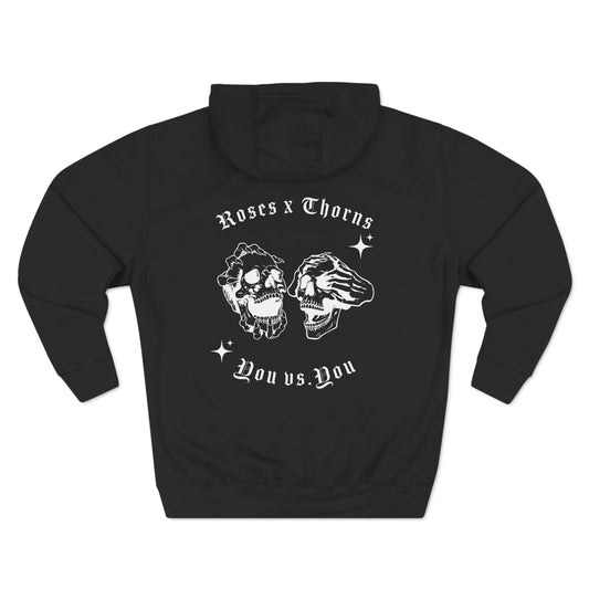 Twin Skulls Three-Panel Fleece Hoodie