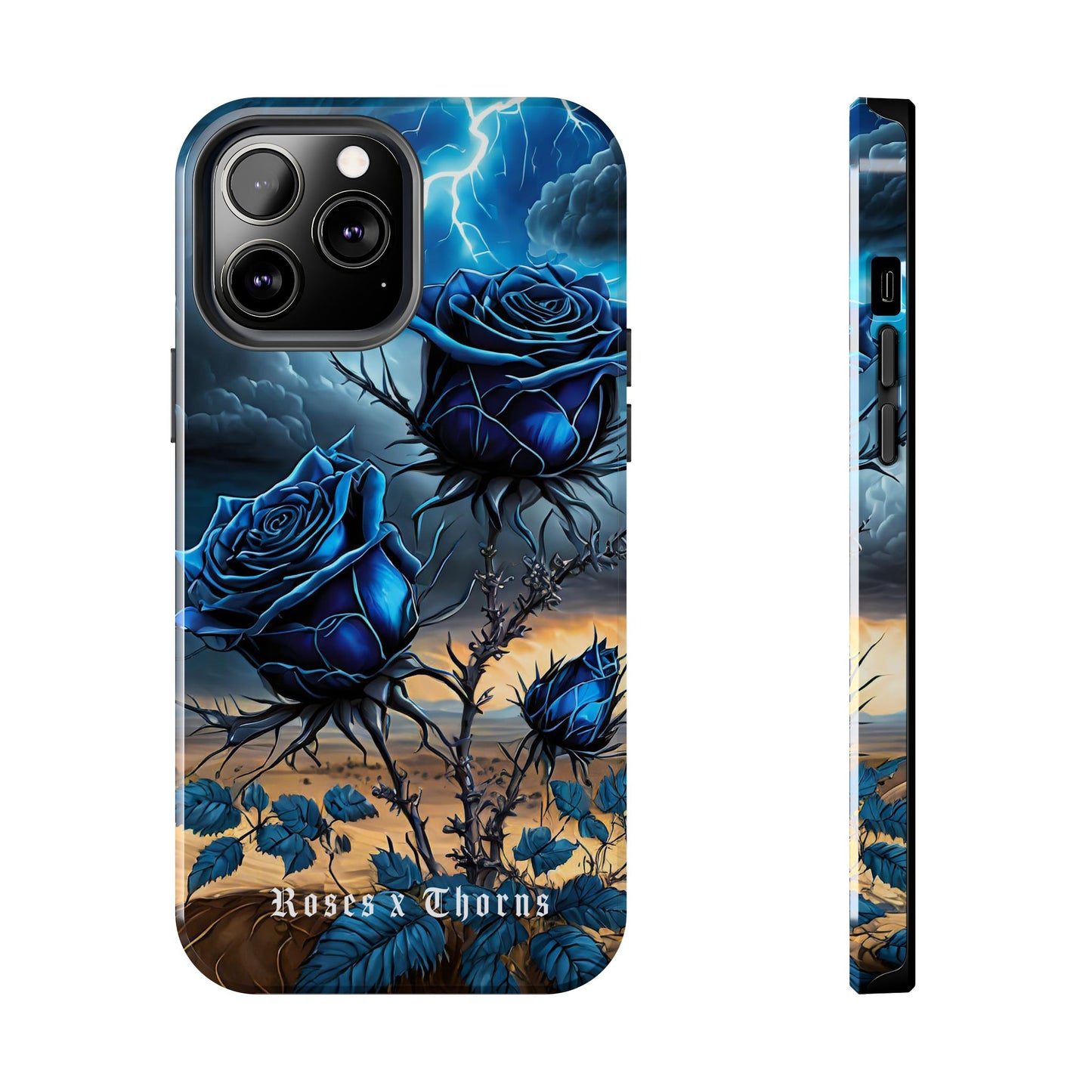 Blue Desert Roses x Thorns Phone Cases