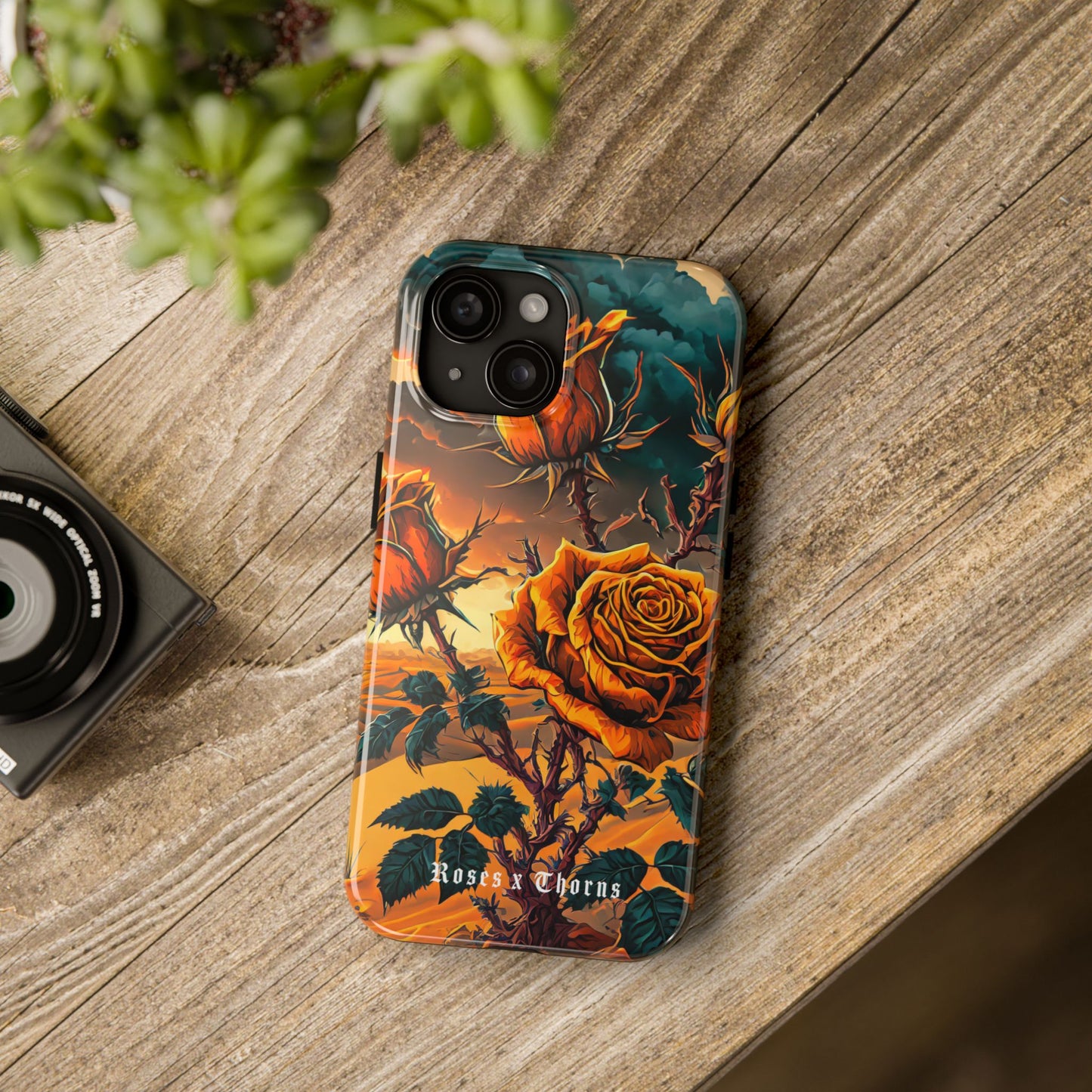 Orange Desert Roses x Thorns Phone Cases