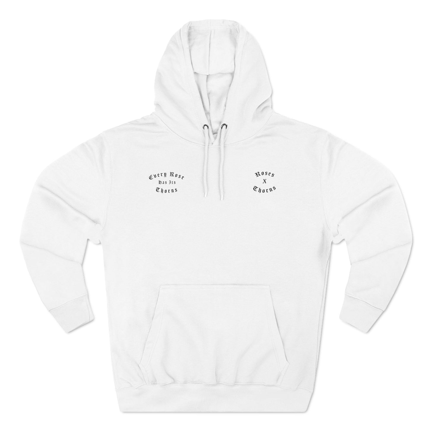 White Winter Wonderland Roses x Thorns Three-Panel Fleece Hoodie