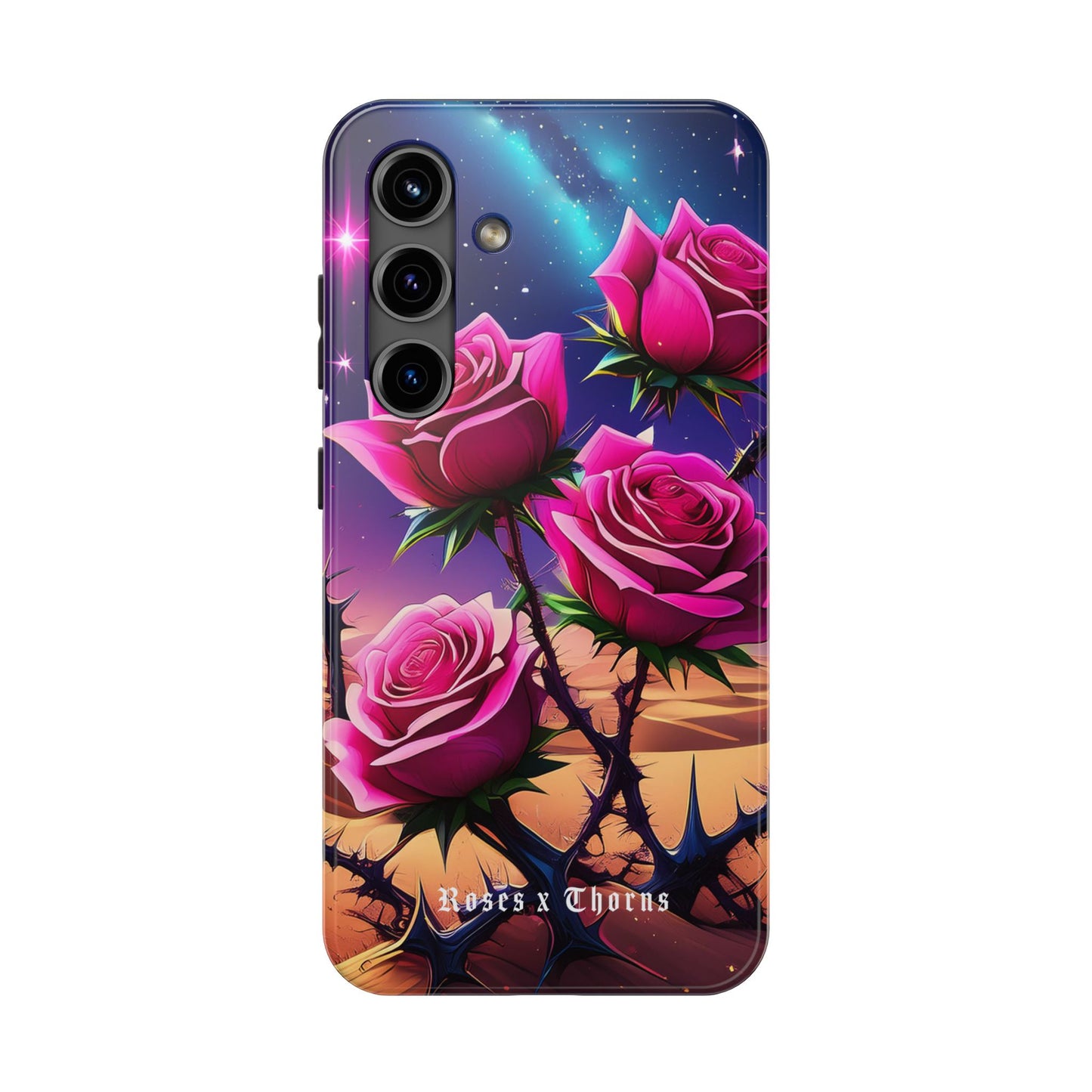 Pink Desert Roses x Thorns Phone Cases