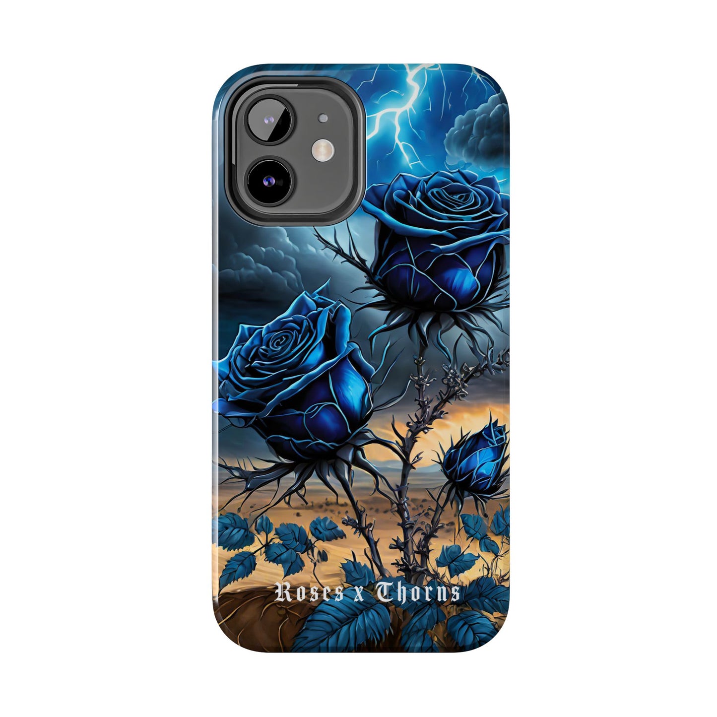 Blue Desert Roses x Thorns Phone Cases