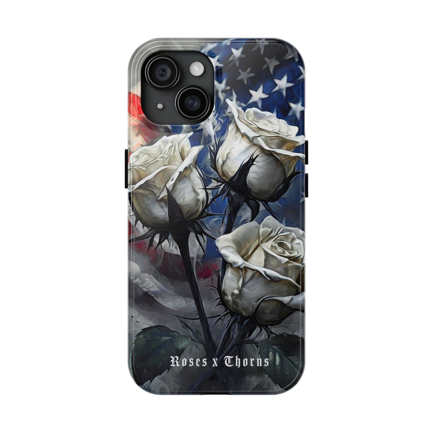 American White Roses x Thorns Phone Cases