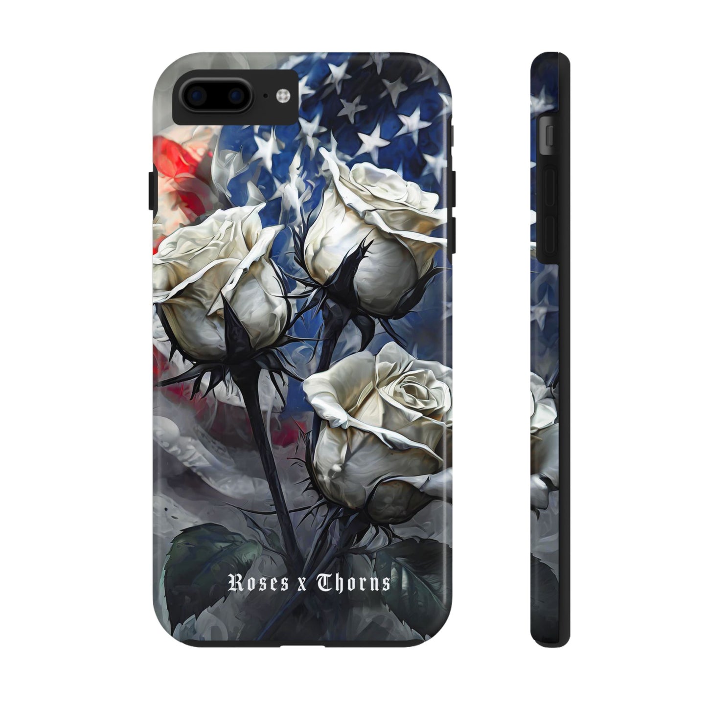 American White Roses x Thorns Phone Cases