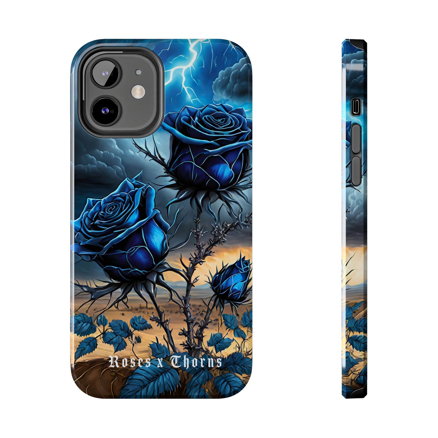 Blue Desert Roses x Thorns Phone Cases