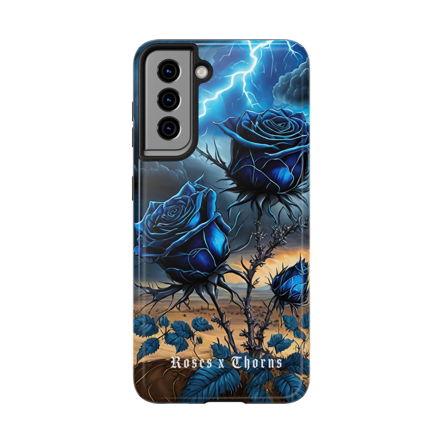 Blue Desert Roses x Thorns Phone Cases