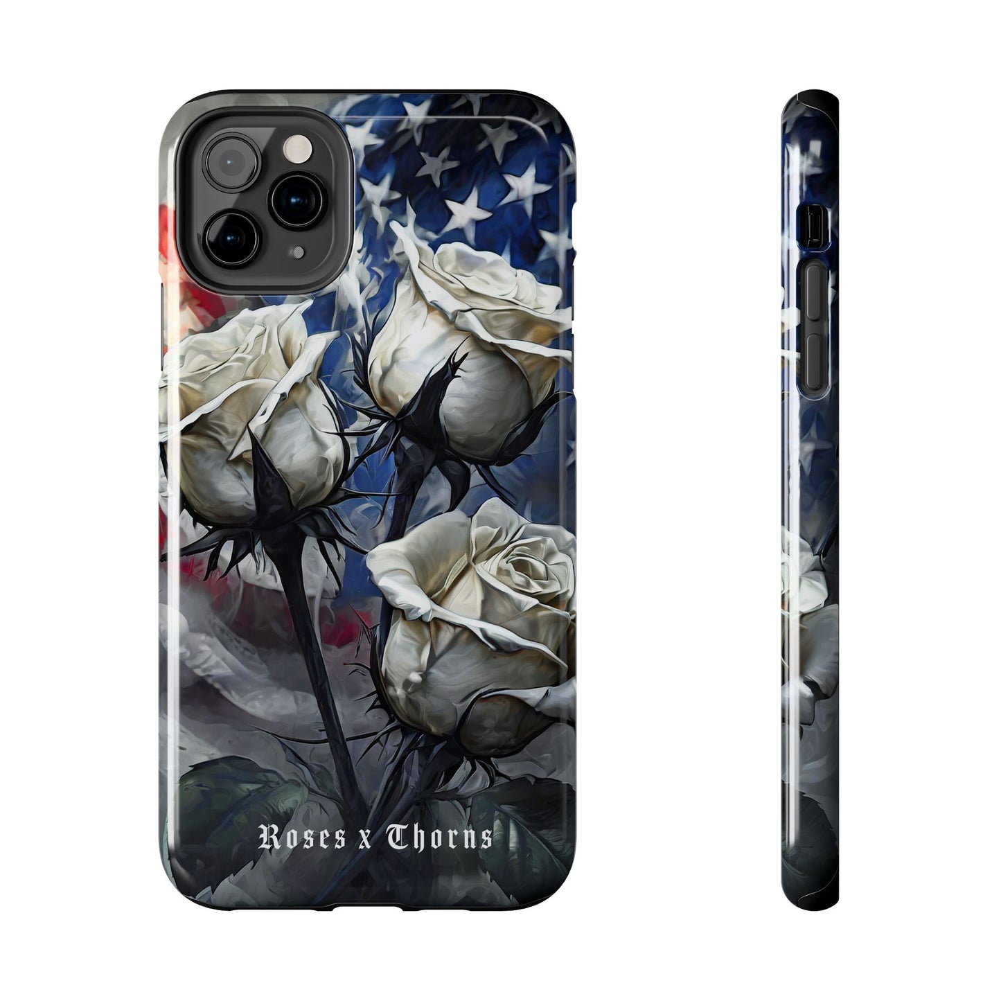 American White Roses x Thorns Phone Cases