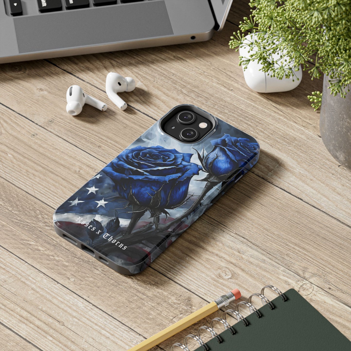 American Blue Roses x Thorns Phone Cases