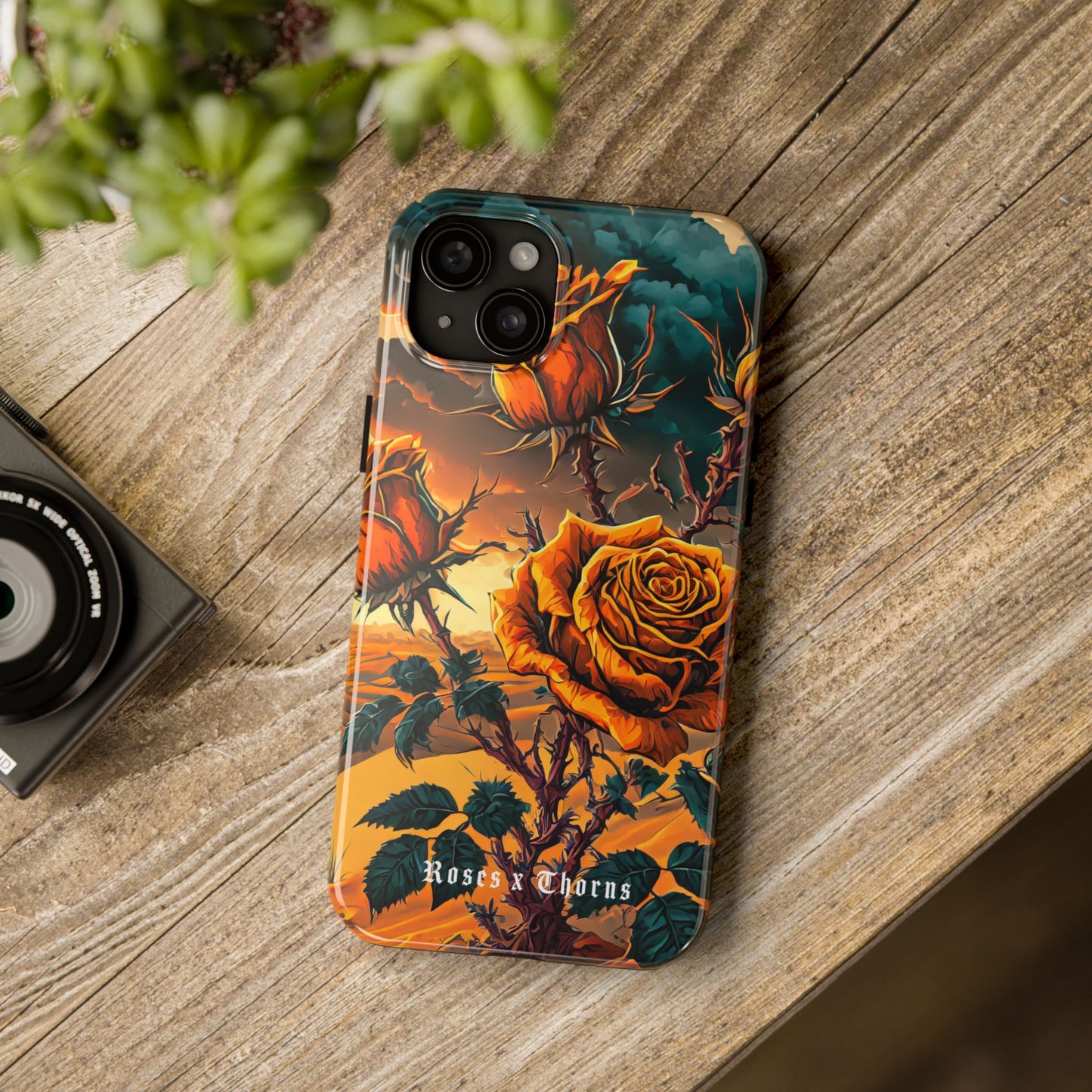 Orange Desert Roses x Thorns Phone Cases