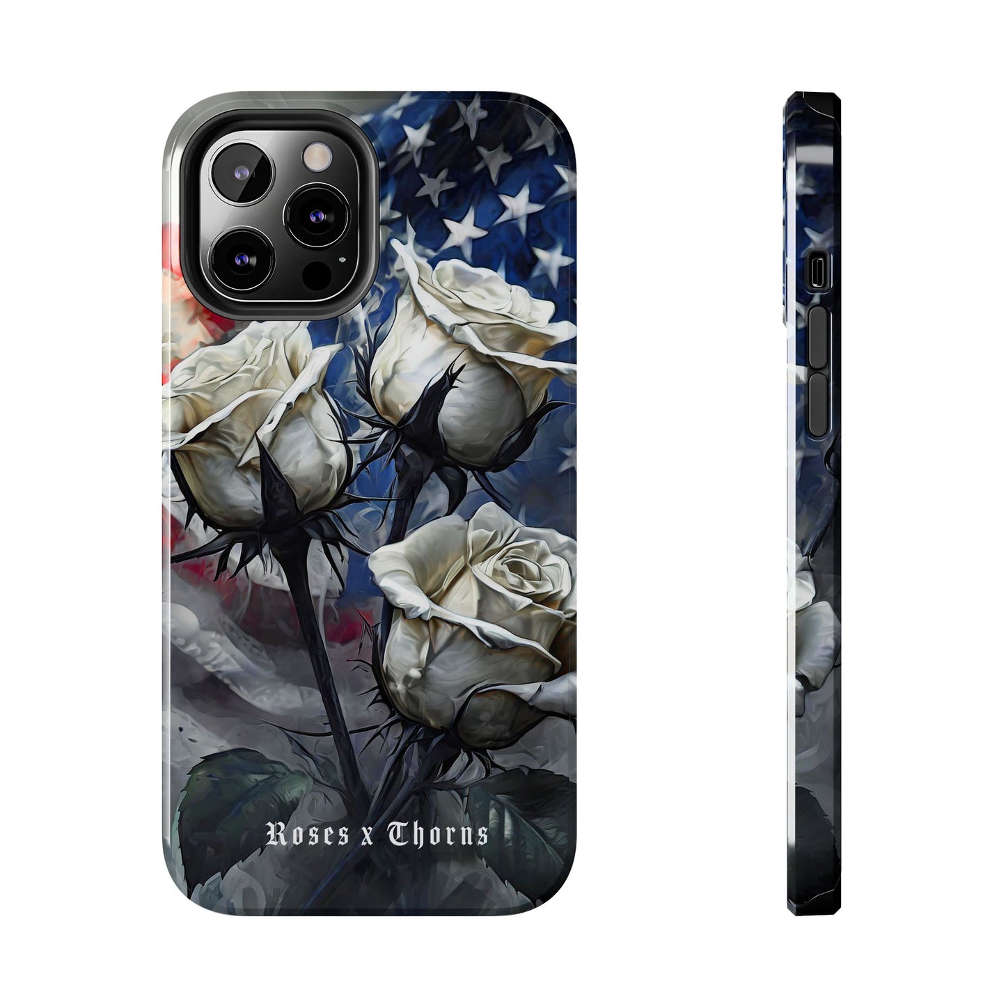 American White Roses x Thorns Phone Cases