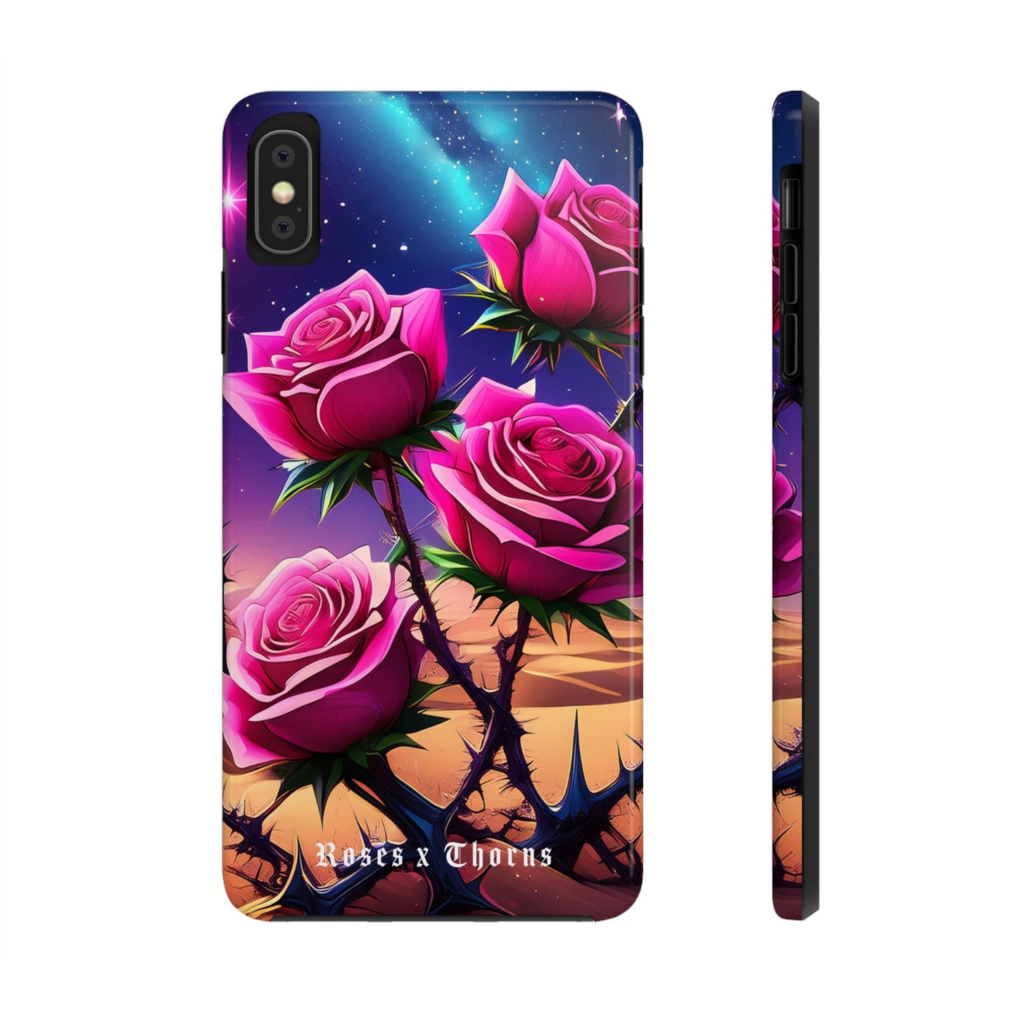 Pink Desert Roses x Thorns Phone Cases