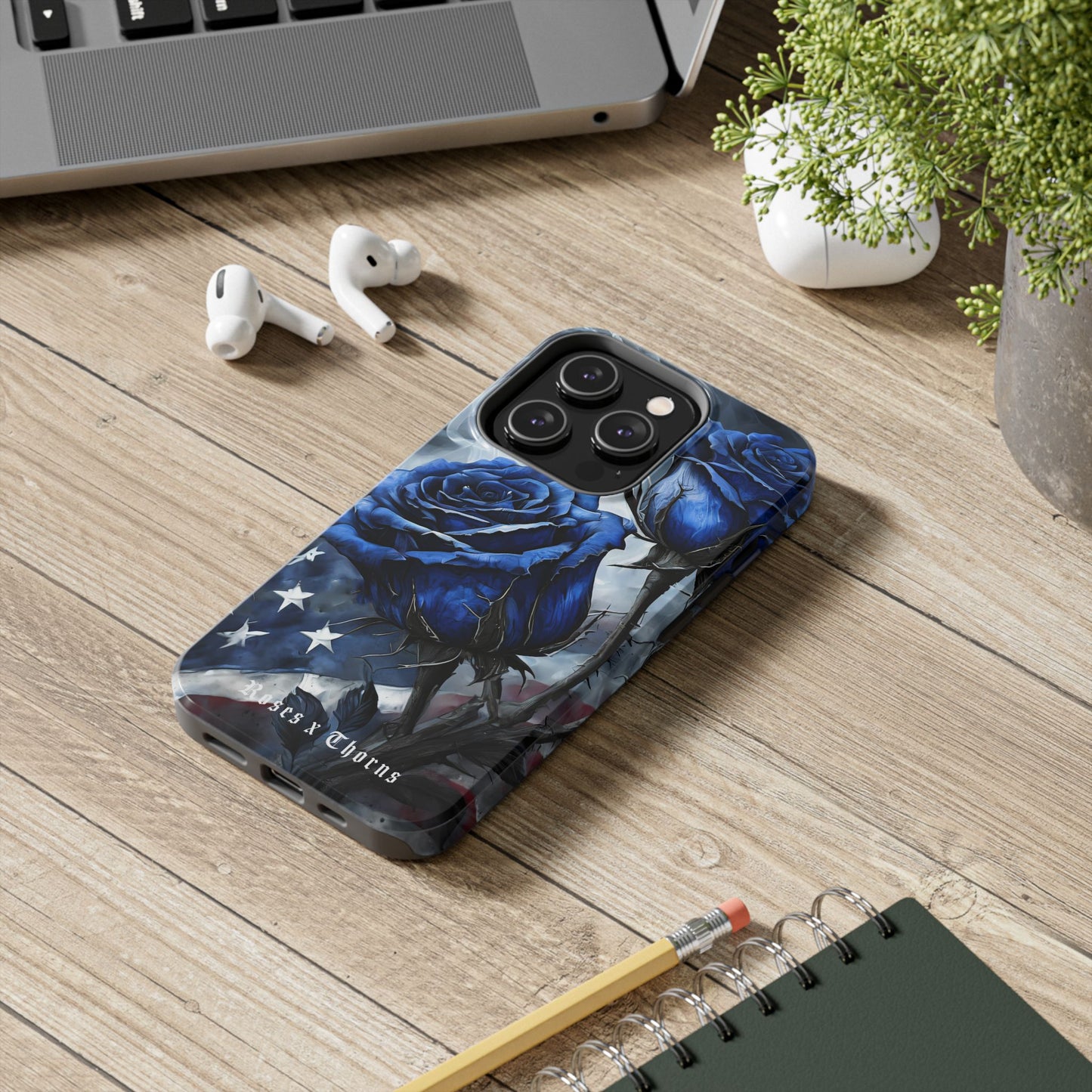 American Blue Roses x Thorns Phone Cases