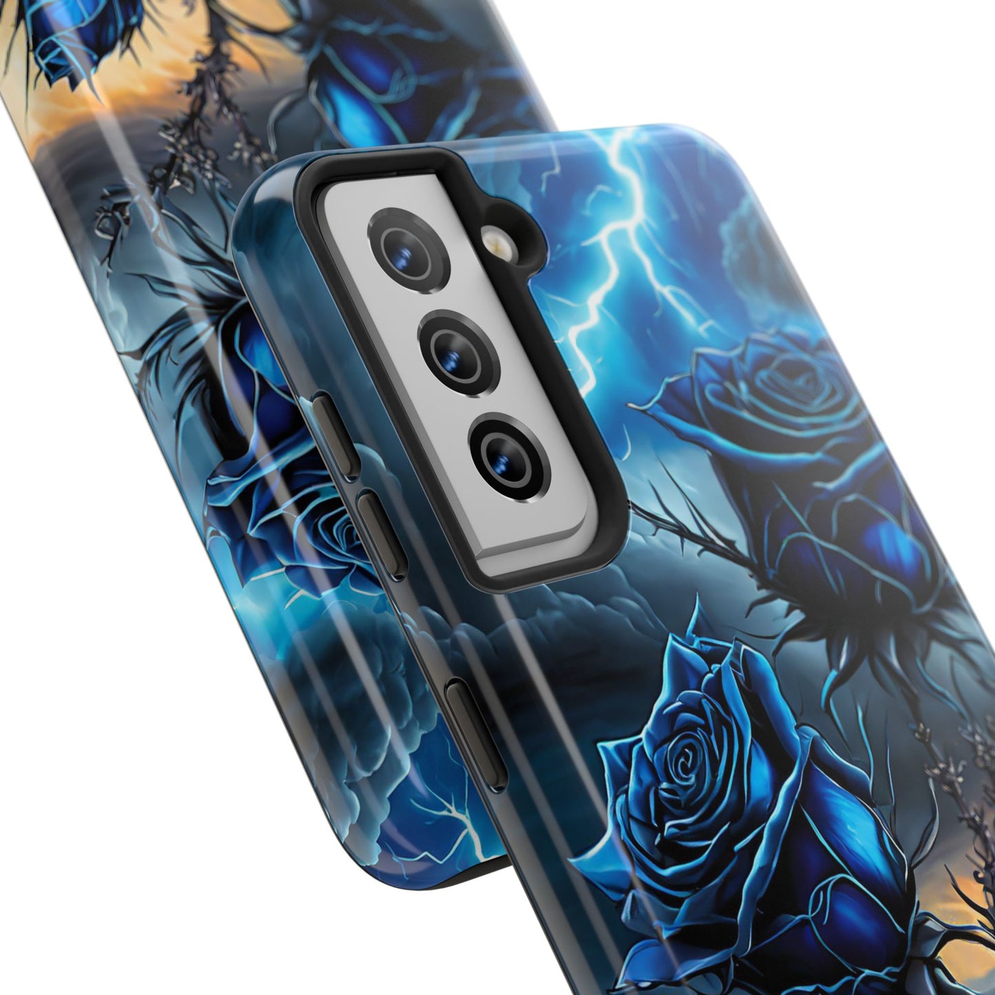 Blue Desert Roses x Thorns Phone Cases