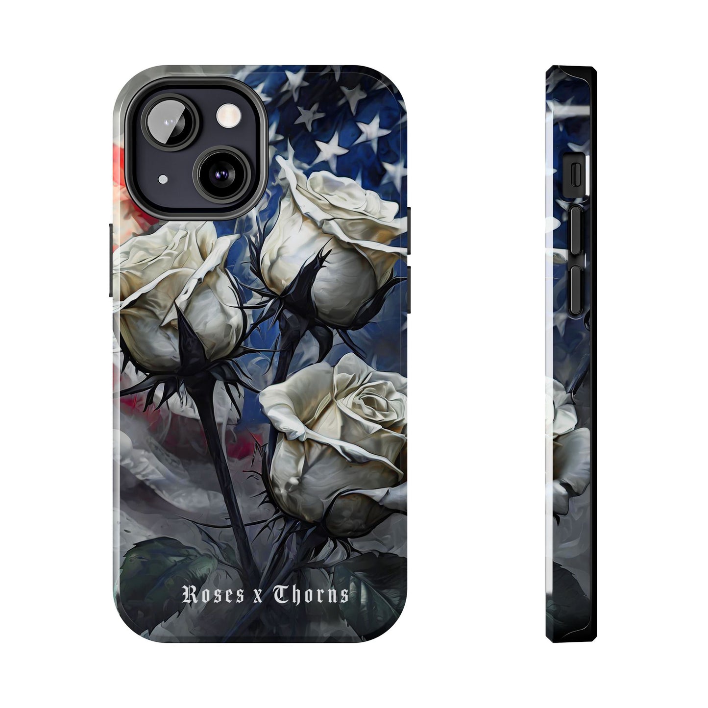 American White Roses x Thorns Phone Cases