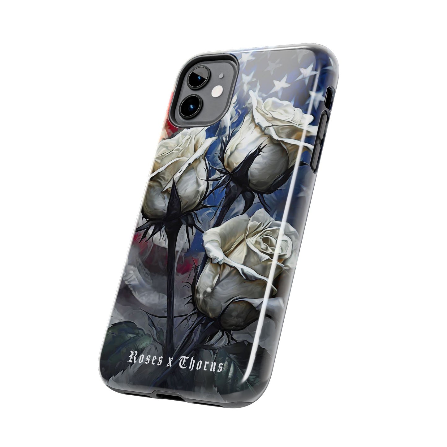 American White Roses x Thorns Phone Cases