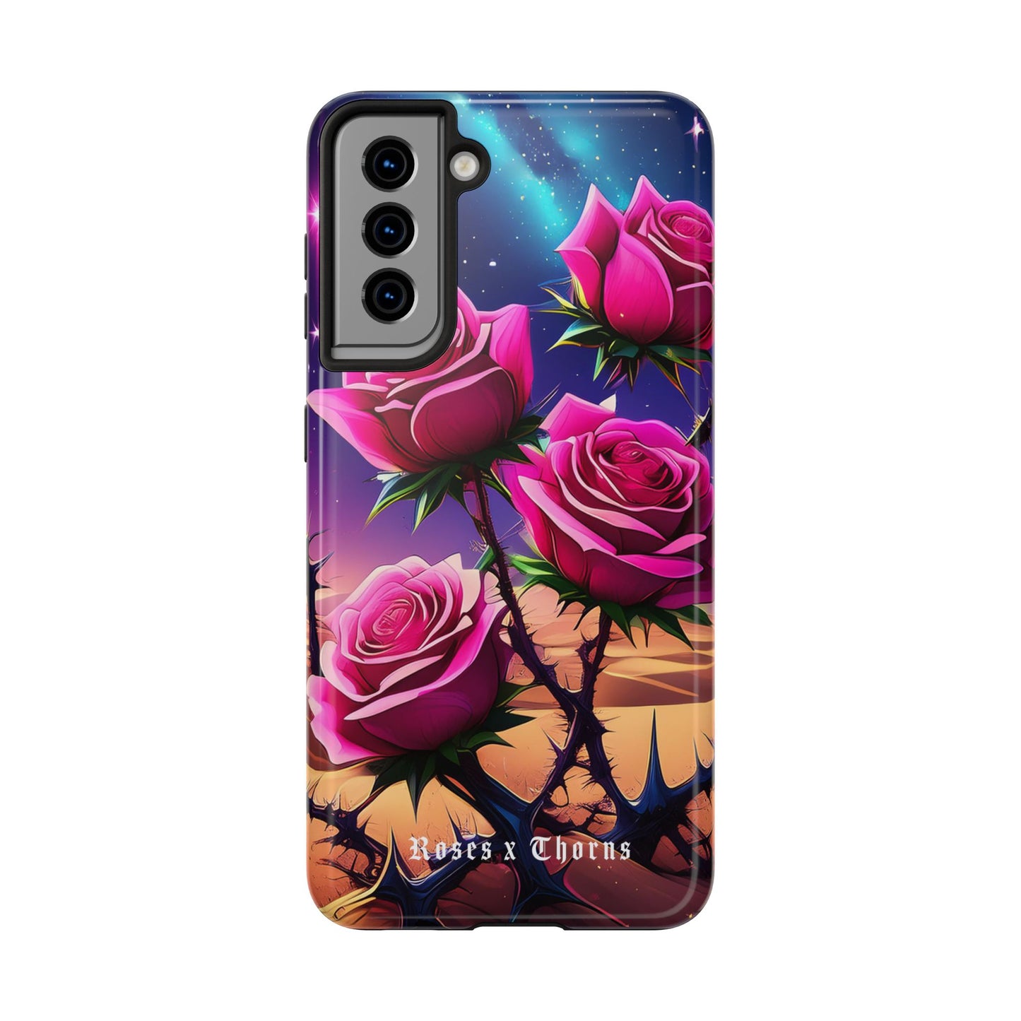 Pink Desert Roses x Thorns Phone Cases