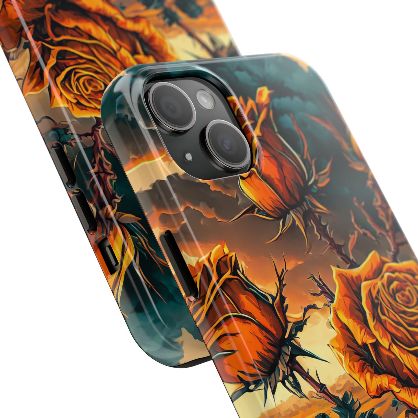 Orange Desert Roses x Thorns Phone Cases