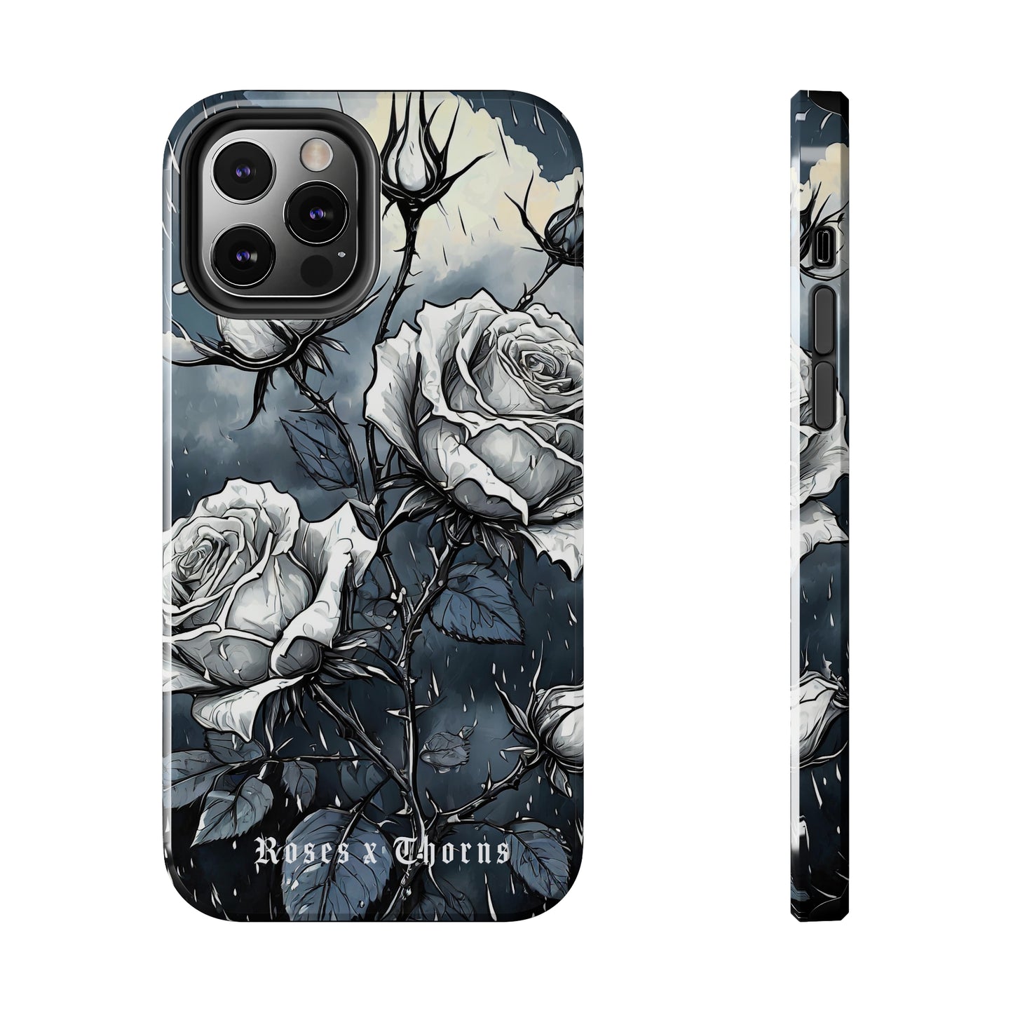 White Roses x Thorns Tough Phone Cases