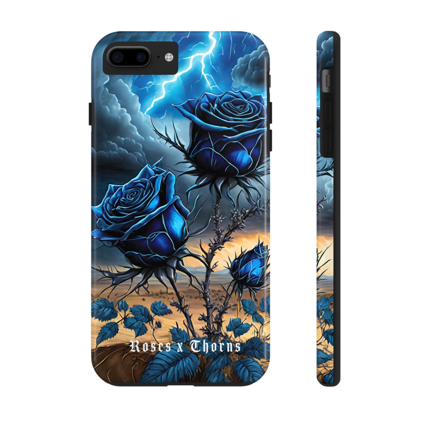 Blue Desert Roses x Thorns Phone Cases