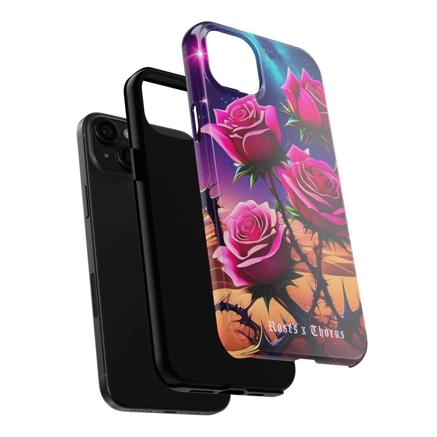 Pink Desert Roses x Thorns Phone Cases