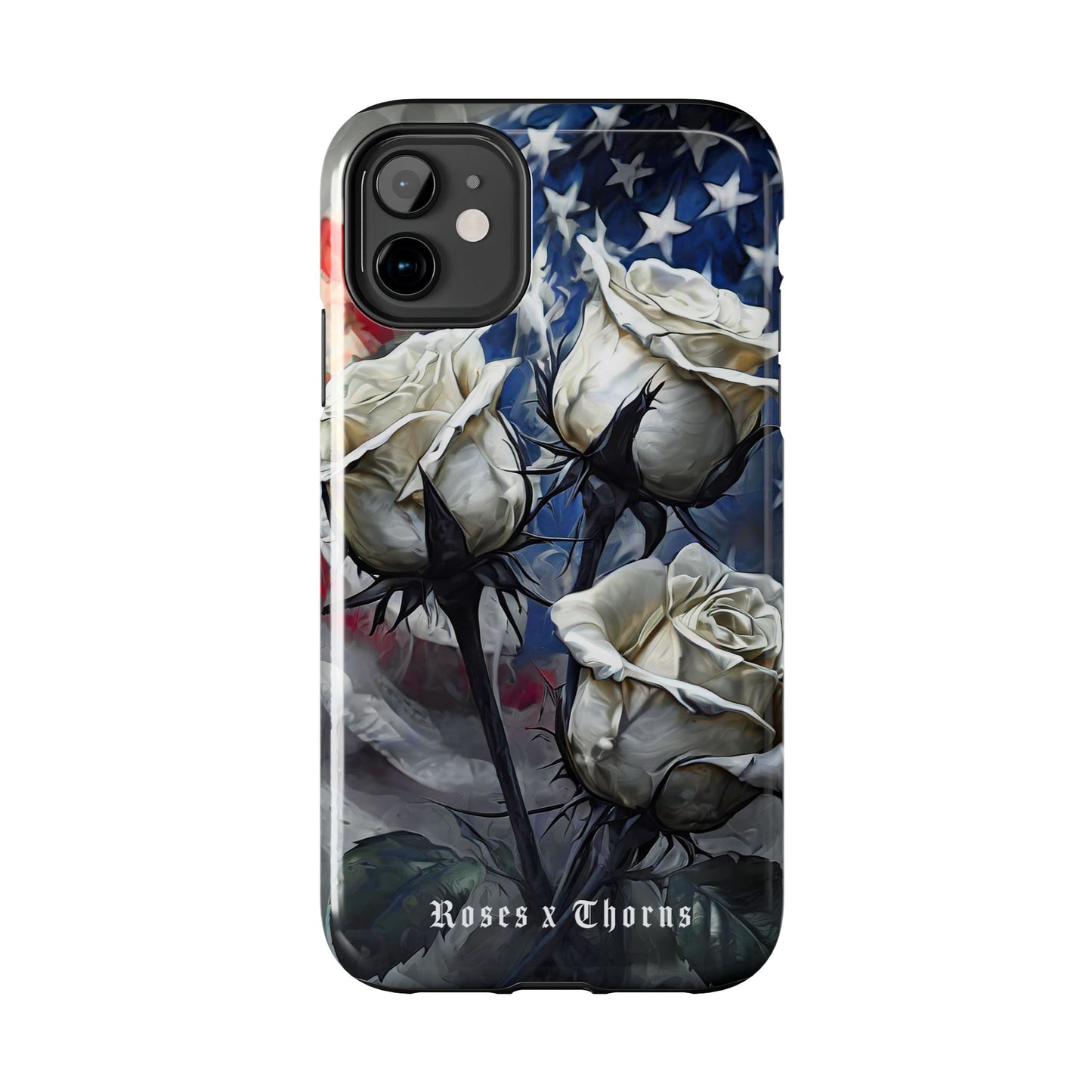 American White Roses x Thorns Phone Cases