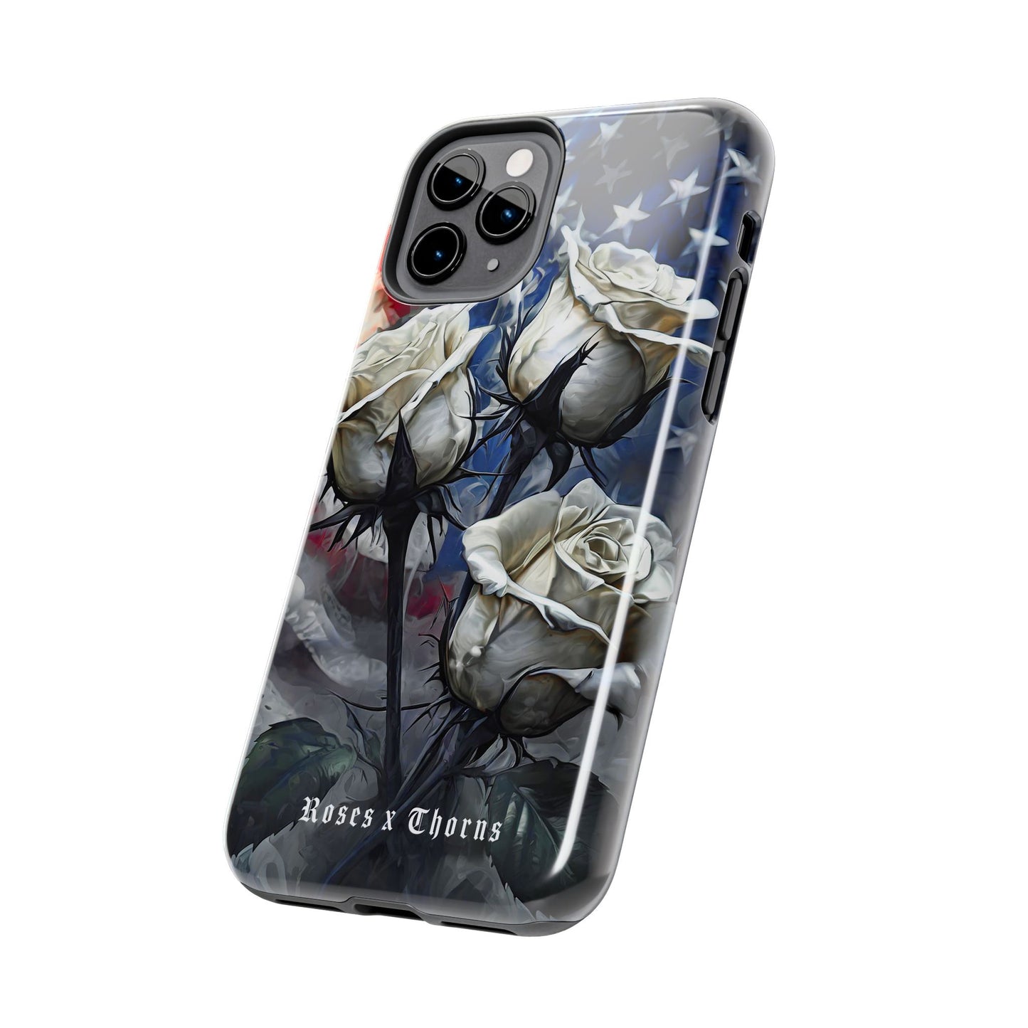 American White Roses x Thorns Phone Cases