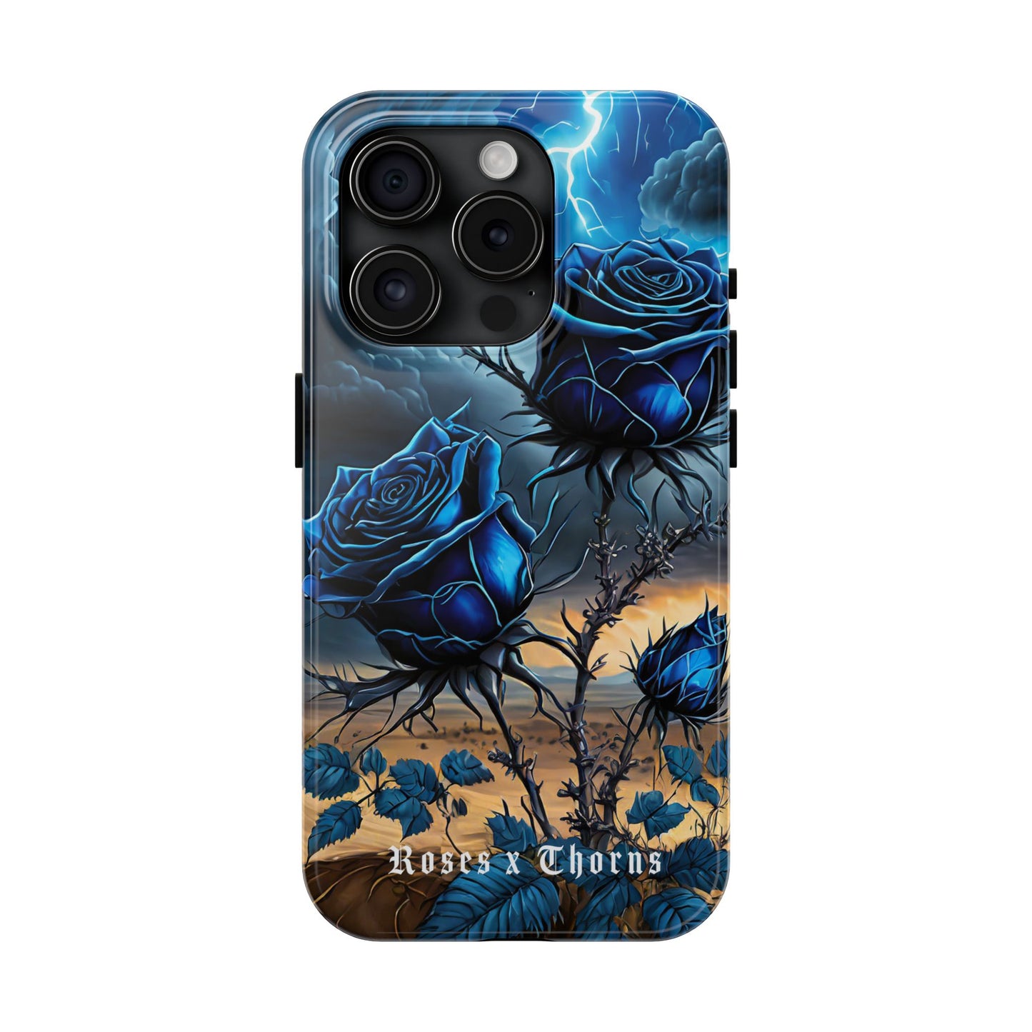 Blue Desert Roses x Thorns Phone Cases