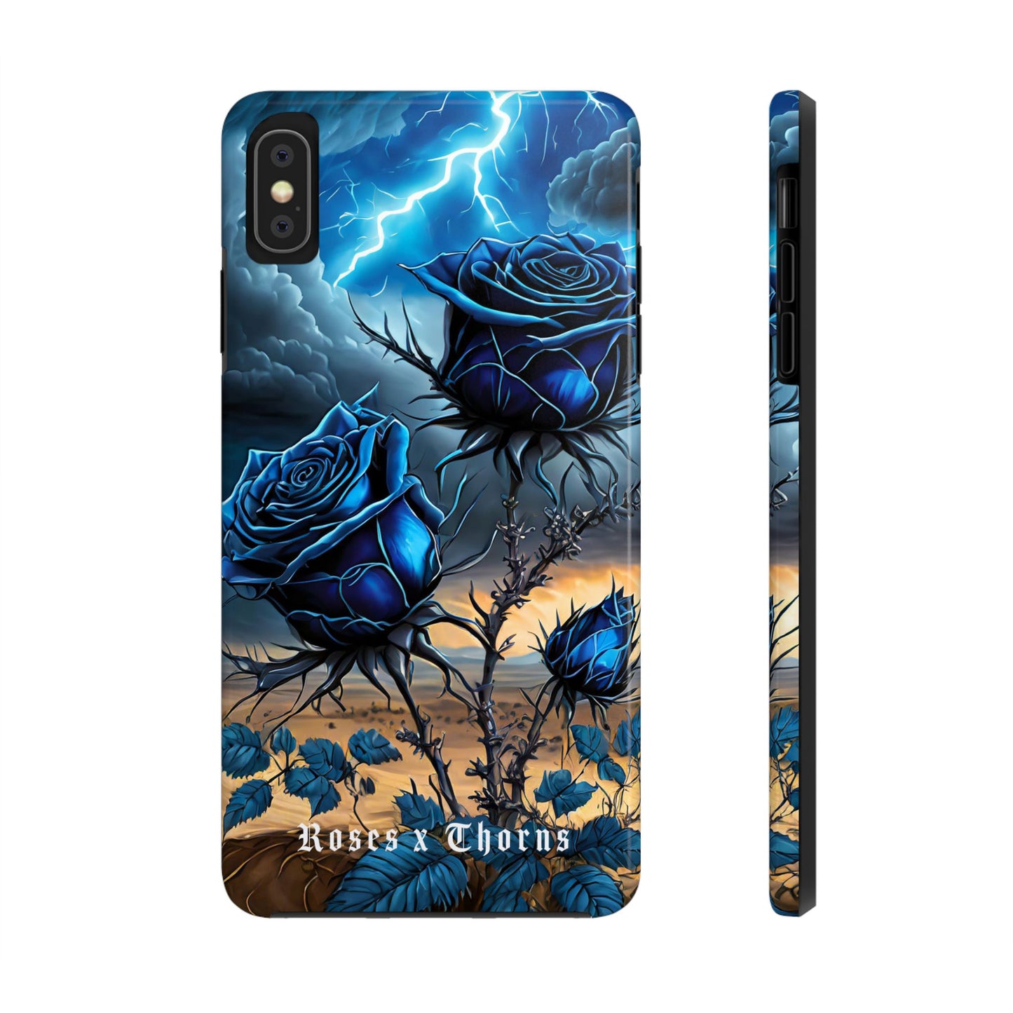 Blue Desert Roses x Thorns Phone Cases