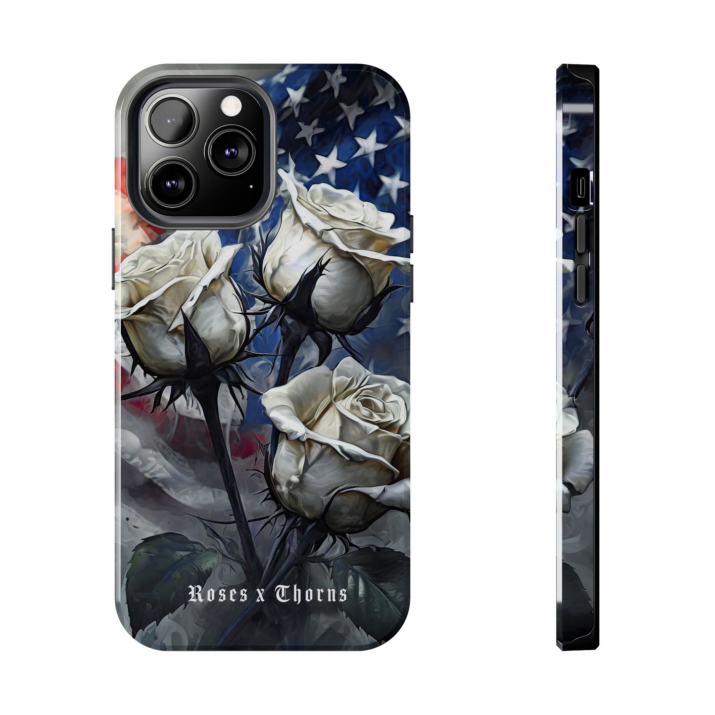 American White Roses x Thorns Phone Cases