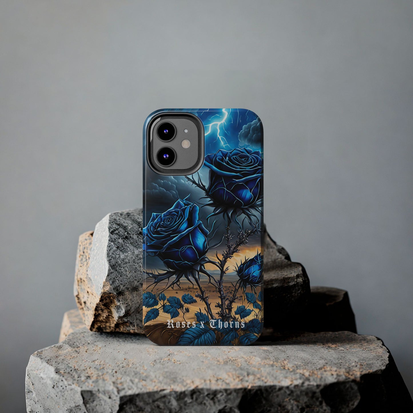 Blue Desert Roses x Thorns Phone Cases