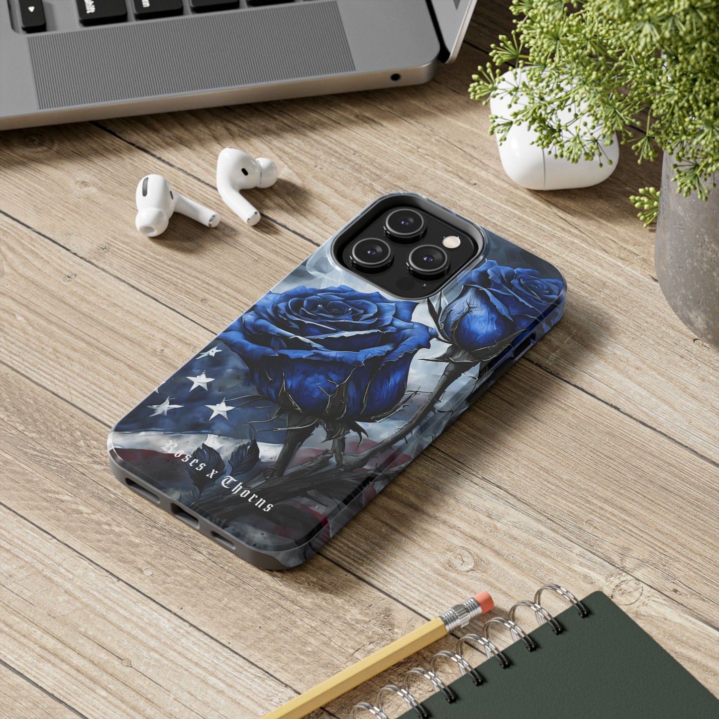 American Blue Roses x Thorns Phone Cases