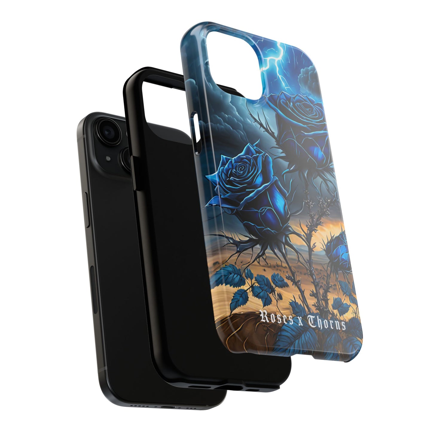 Blue Desert Roses x Thorns Phone Cases