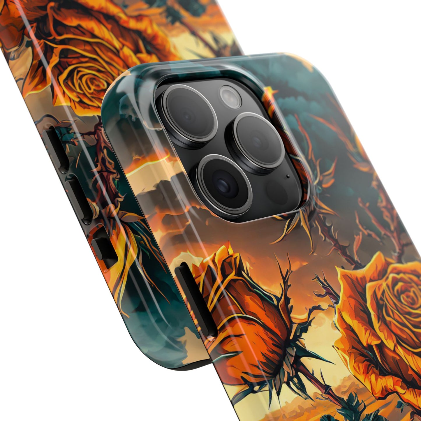 Orange Desert Roses x Thorns Phone Cases