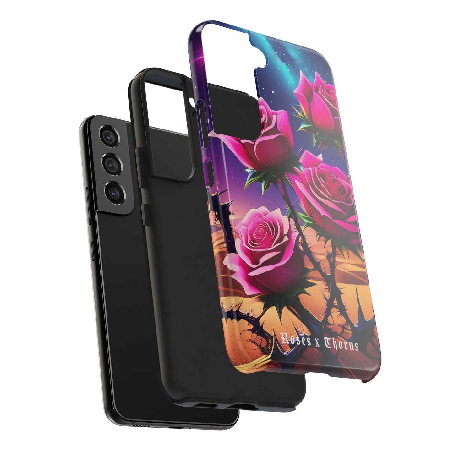 Pink Desert Roses x Thorns Phone Cases