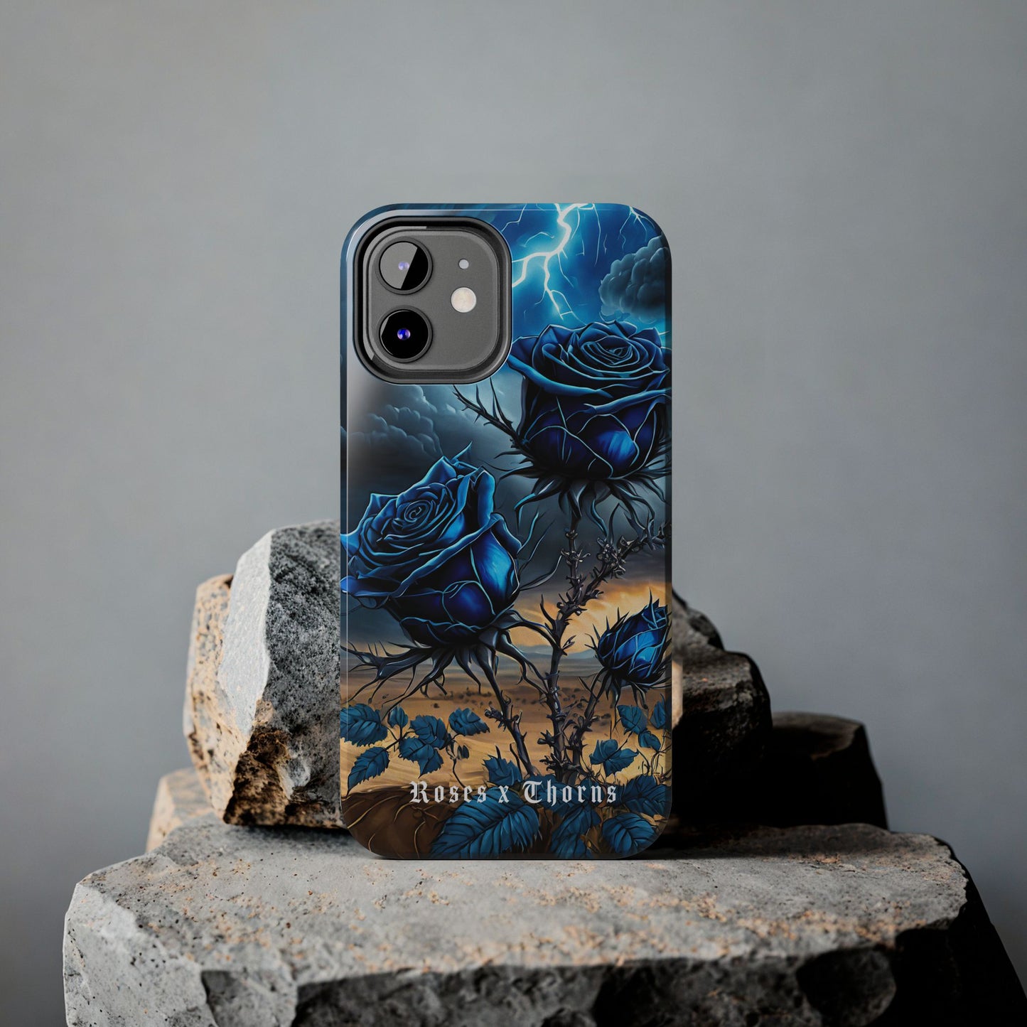 Blue Desert Roses x Thorns Phone Cases