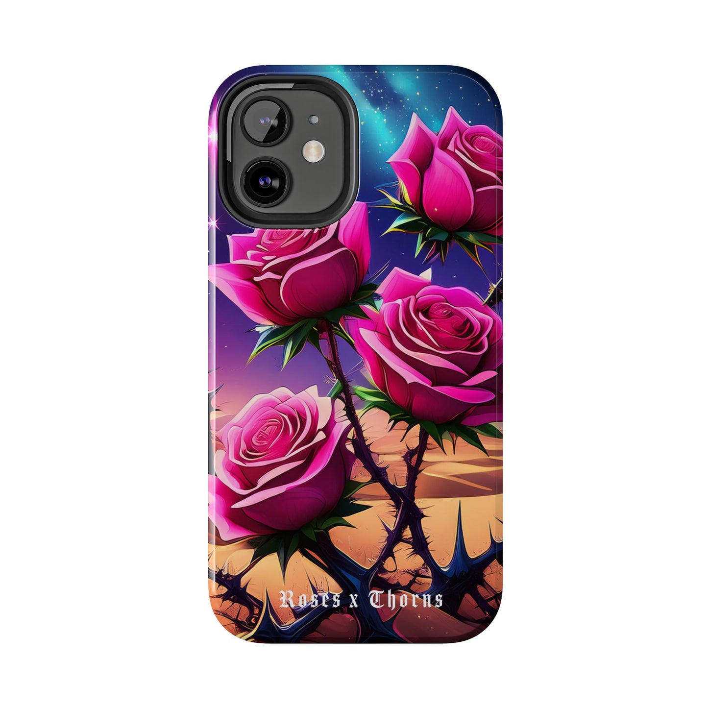 Pink Desert Roses x Thorns Phone Cases