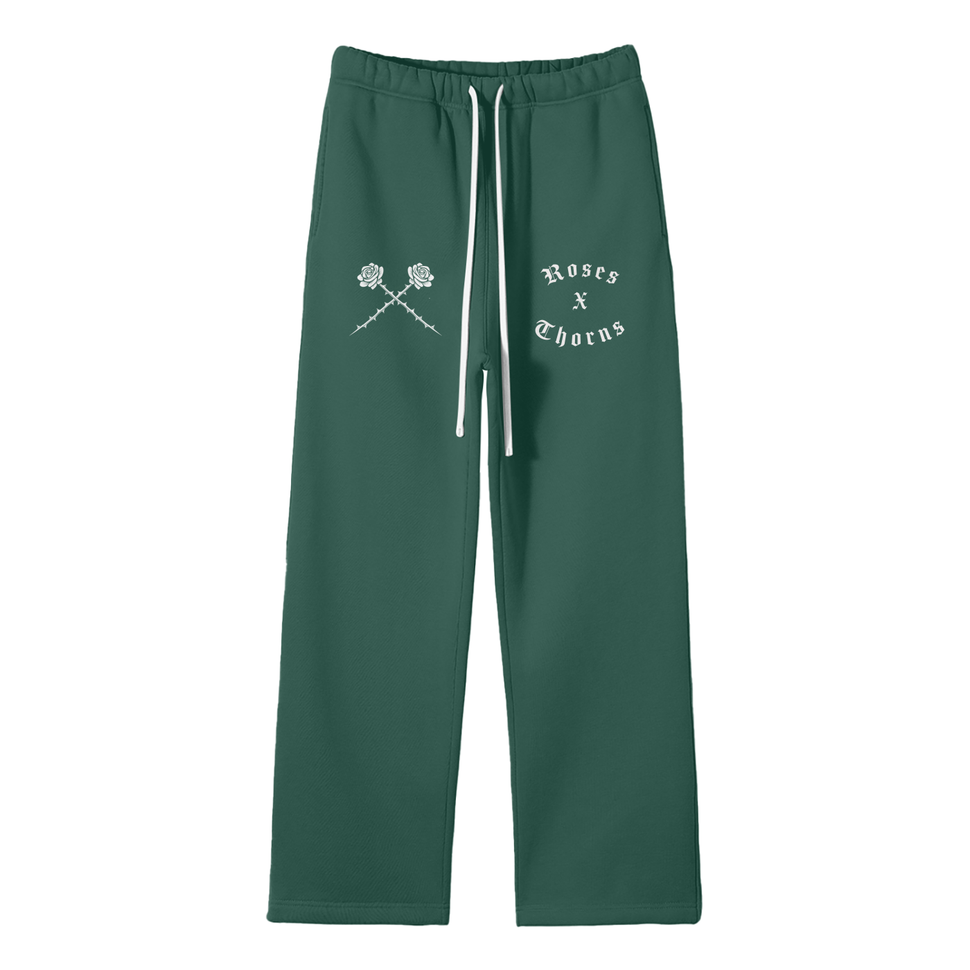 Roses x Thorns Streetwear Unisex Solid Color Fleece Straight Leg Pants