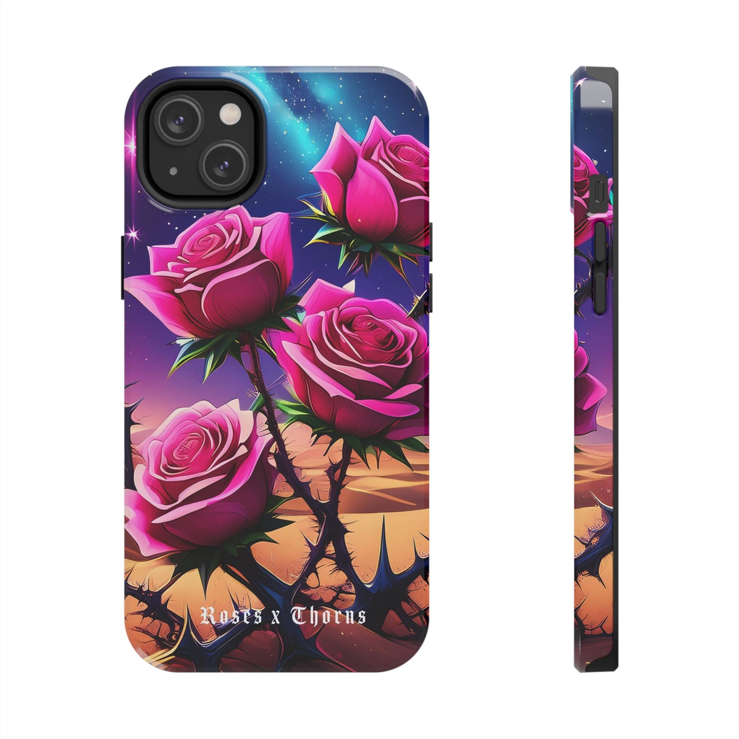 Pink Desert Roses x Thorns Phone Cases