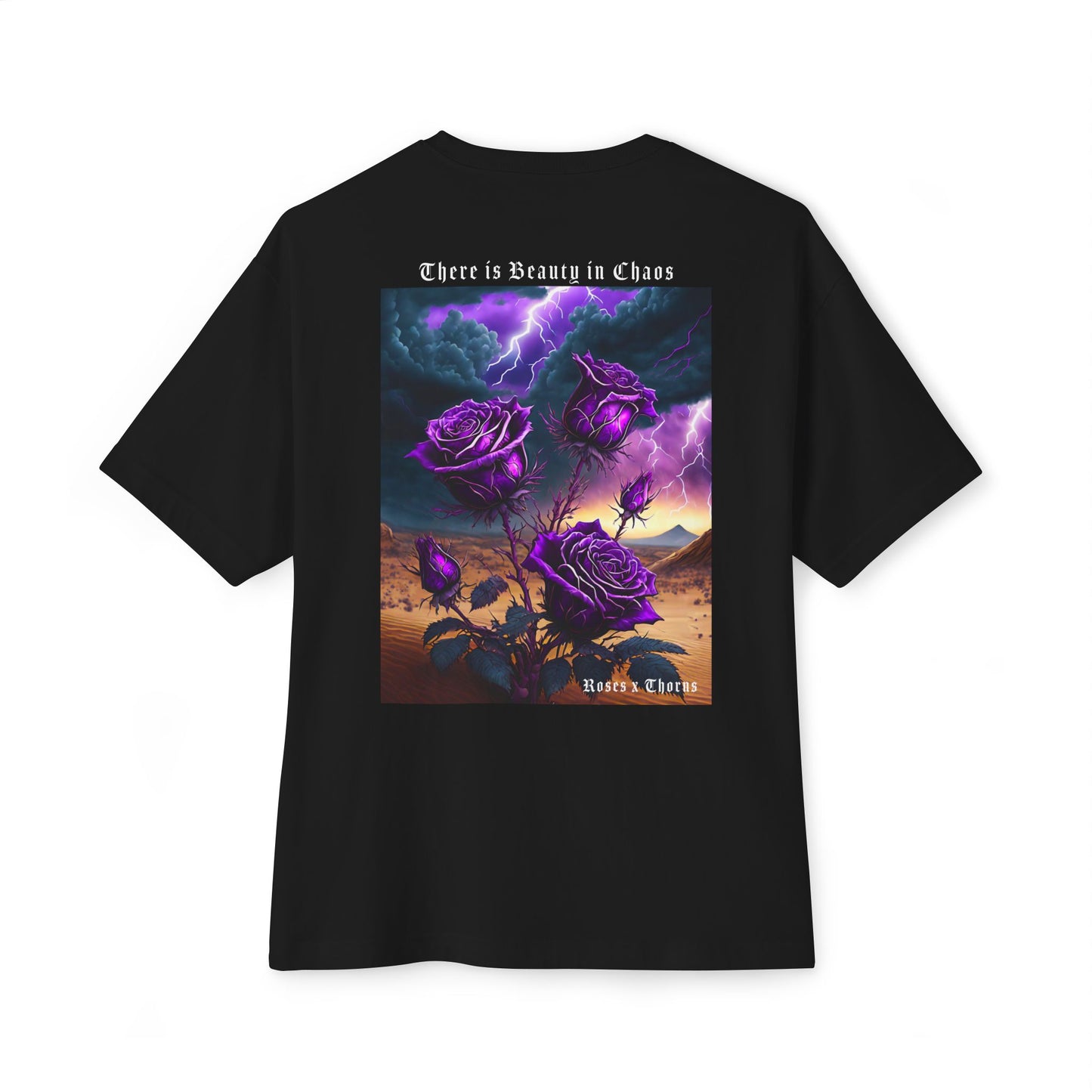 Purple Desert Roses x Thorns Oversized Boxy Tee