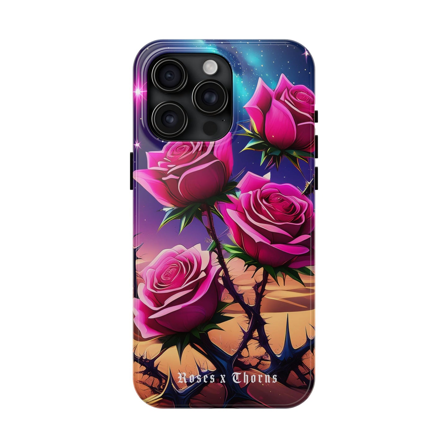 Pink Desert Roses x Thorns Phone Cases