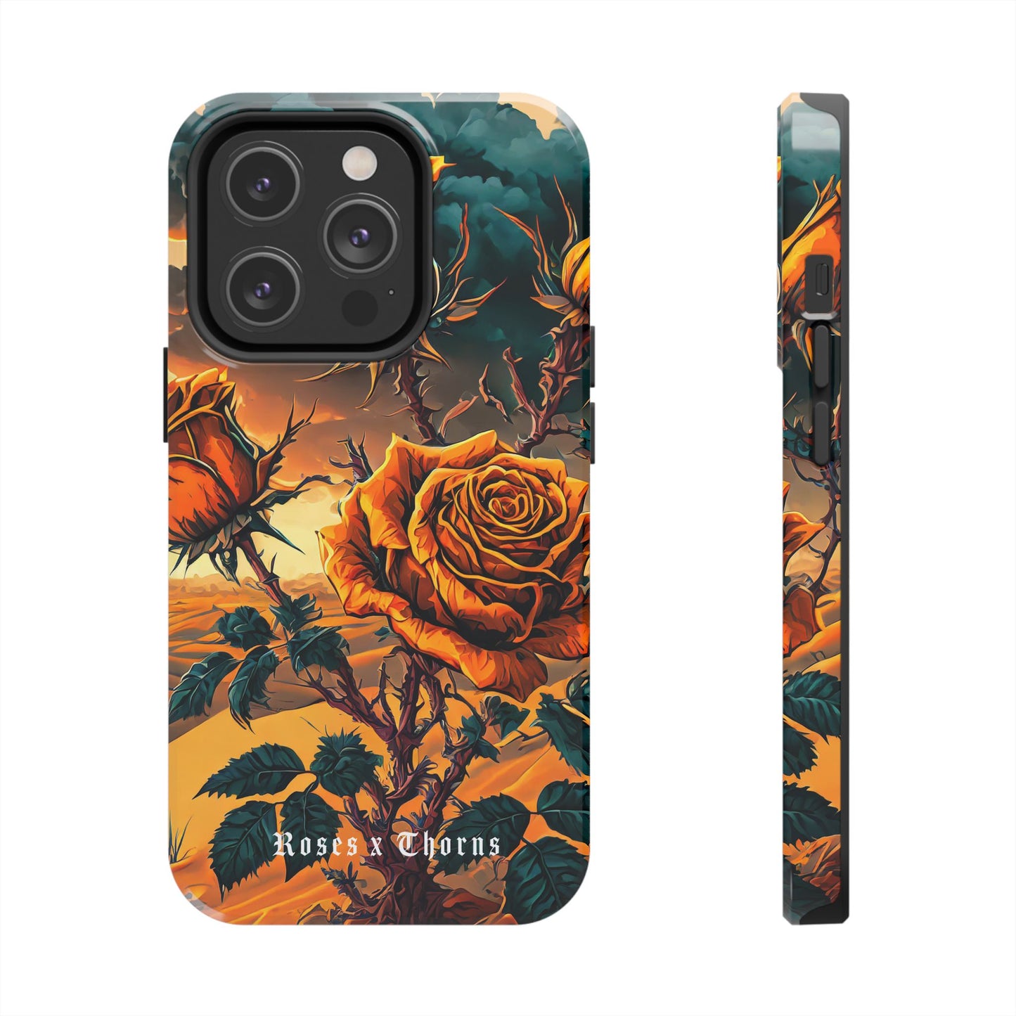 Orange Desert Roses x Thorns Phone Cases