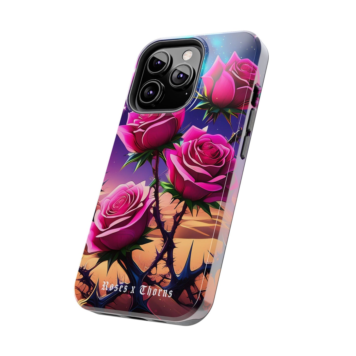 Pink Desert Roses x Thorns Phone Cases