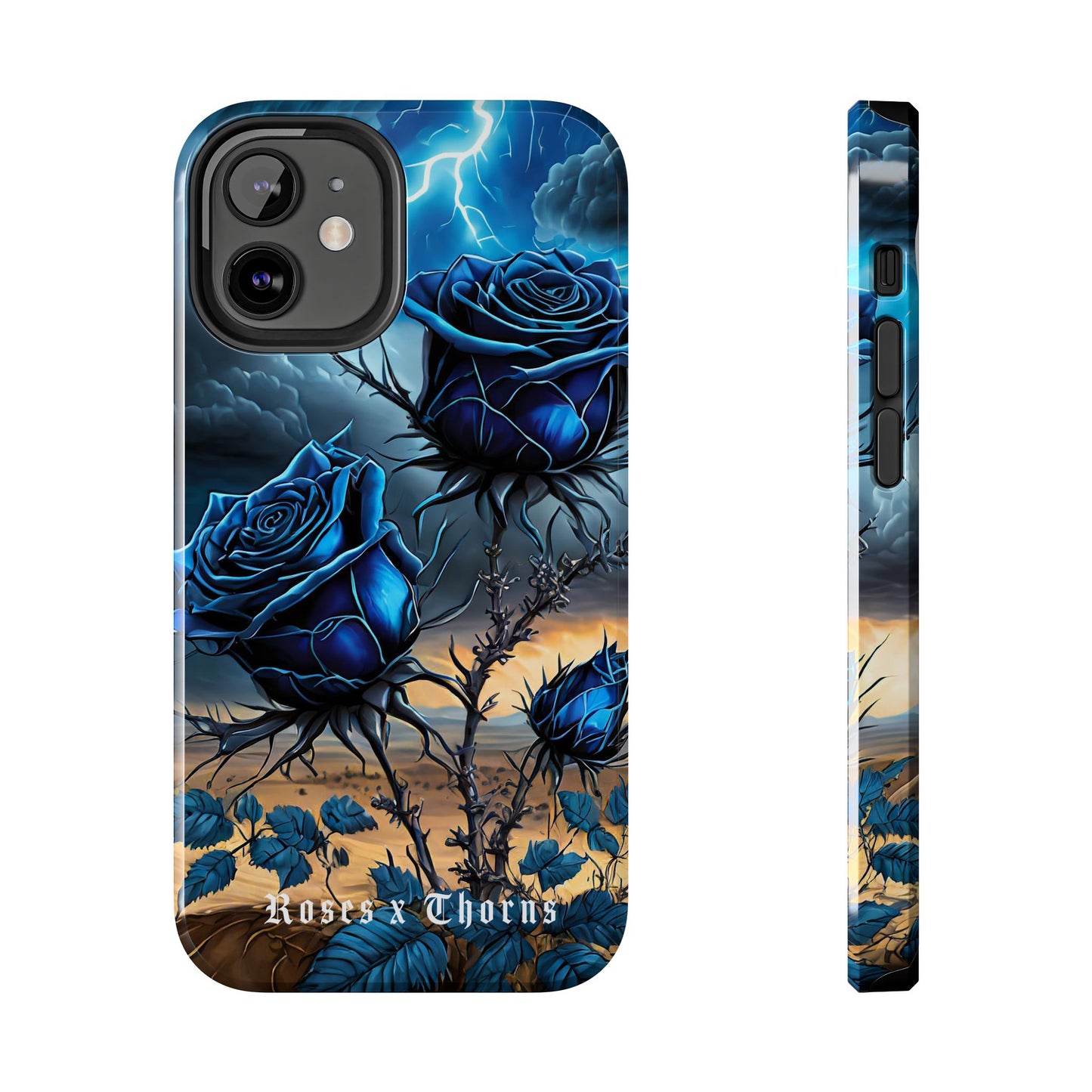 Blue Desert Roses x Thorns Phone Cases