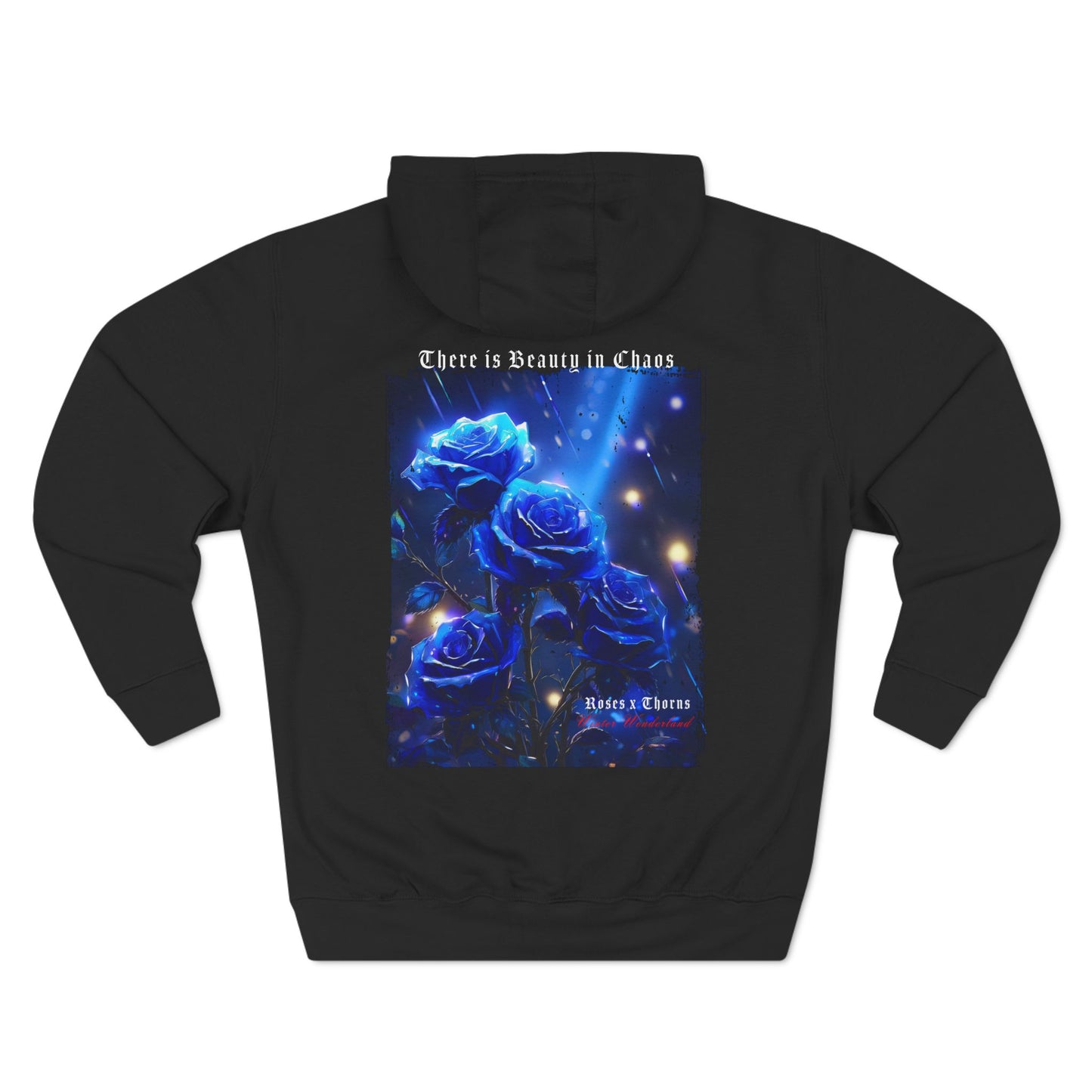 Blue Roses x Thorns Winter Wonderland Three-Panel Fleece Hoodie