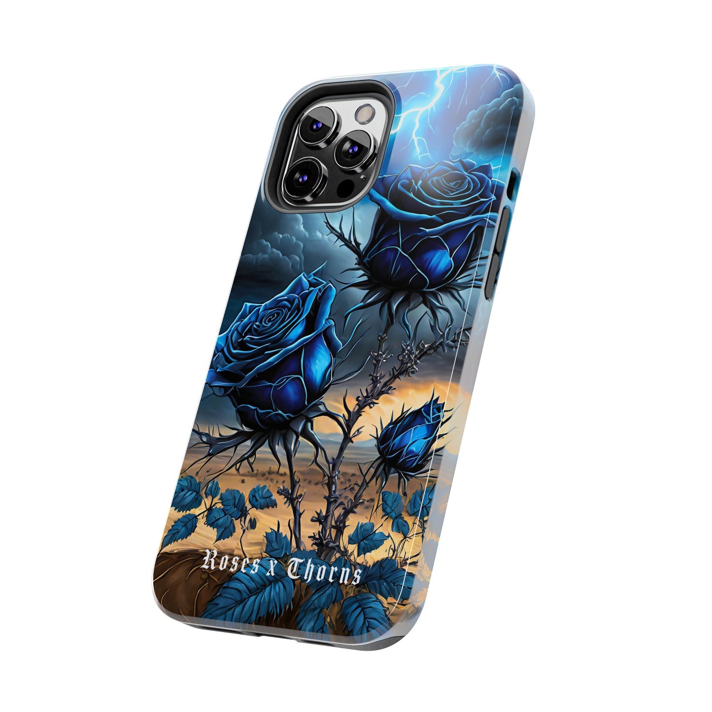 Blue Desert Roses x Thorns Phone Cases