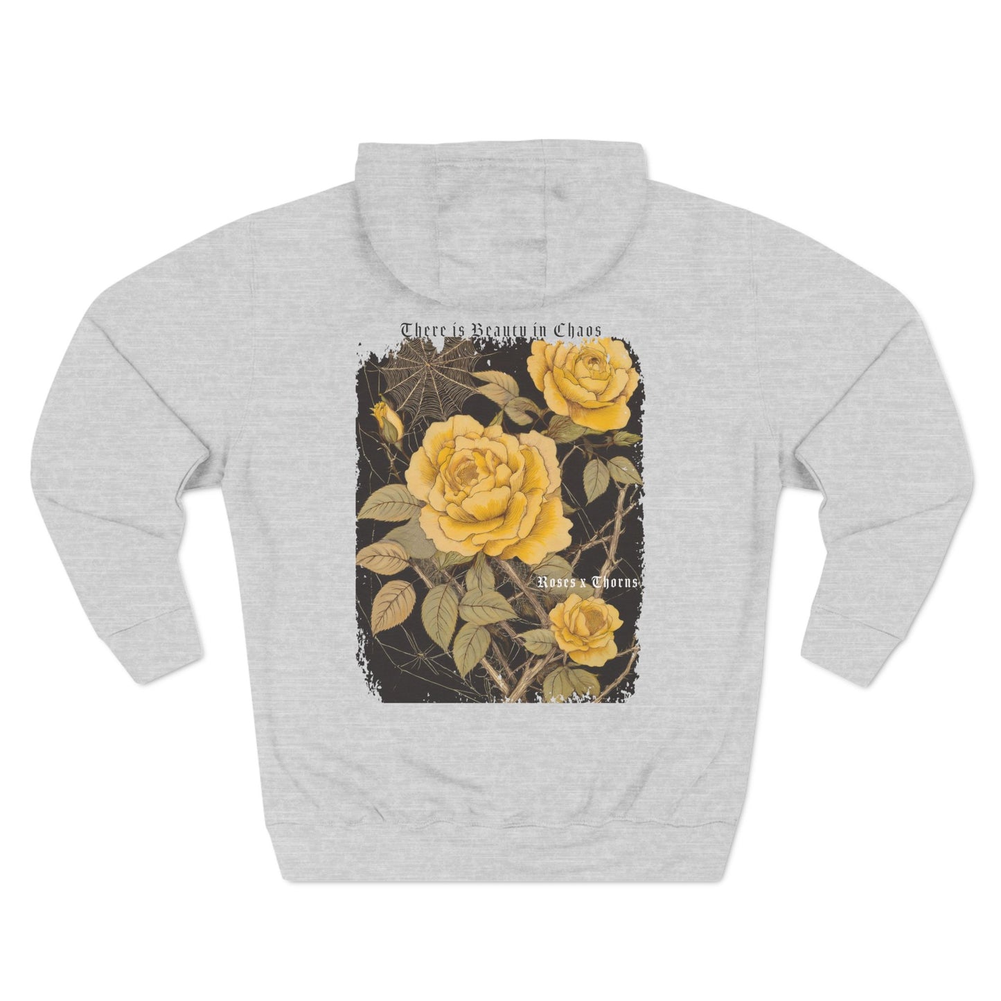 Yellow Web Roses x Thorns Fleece Hoodie