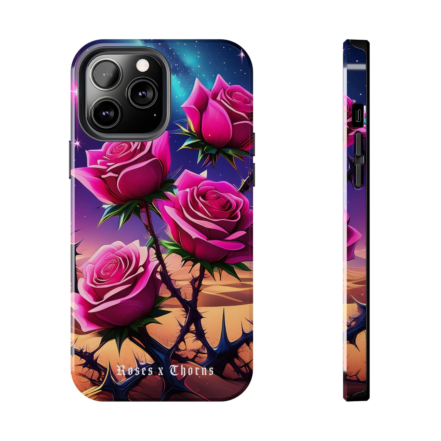 Pink Desert Roses x Thorns Phone Cases